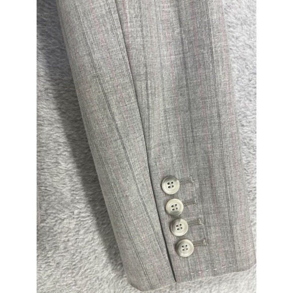 The Limited Women’s Suit Jacket Sz 2 Gray Plaid Pink 3 Button Long Sleeve Blazer - Picture 3 of 10